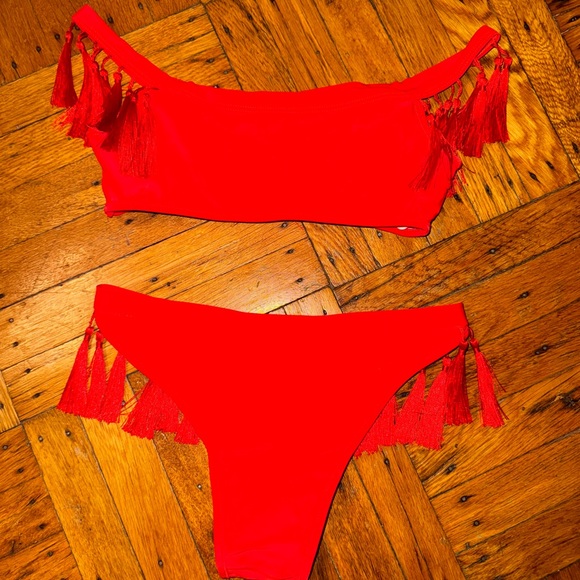 NWOT Red Tassel Bikini Set - Picture 2 of 4